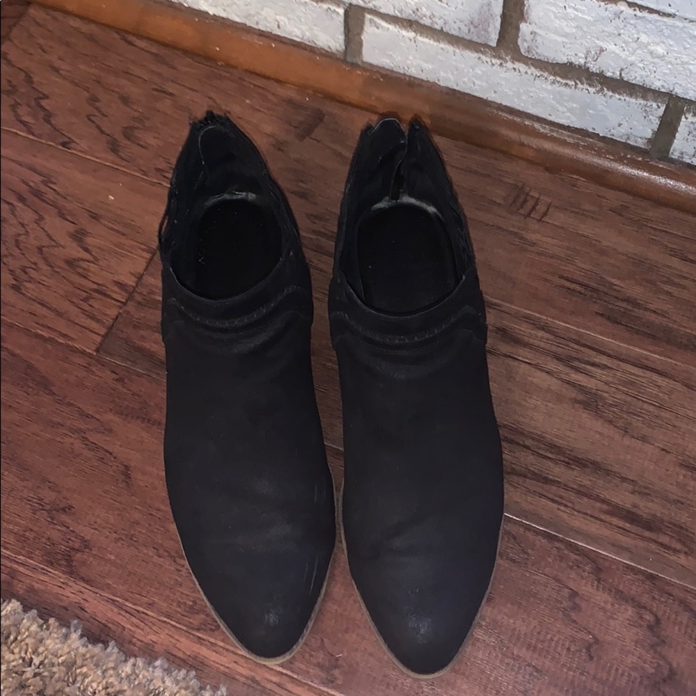 Fergalicious black suede booties